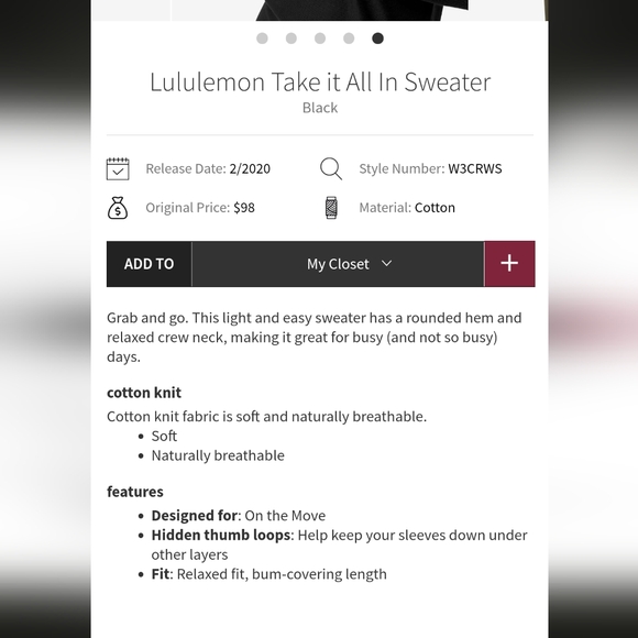 Lululemon Take it All In Sweater - Picture 6 of 11